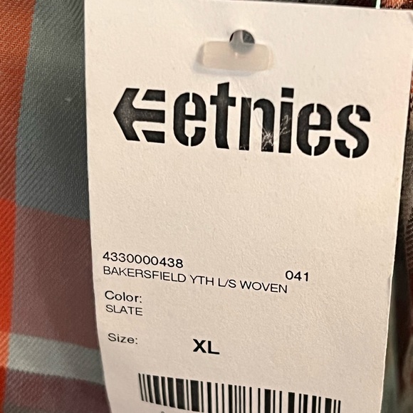 ETNIES CALLOWAY CLASSICS PLAID BUTTON SHIRT SZ YTH XL - Picture 5 of 5